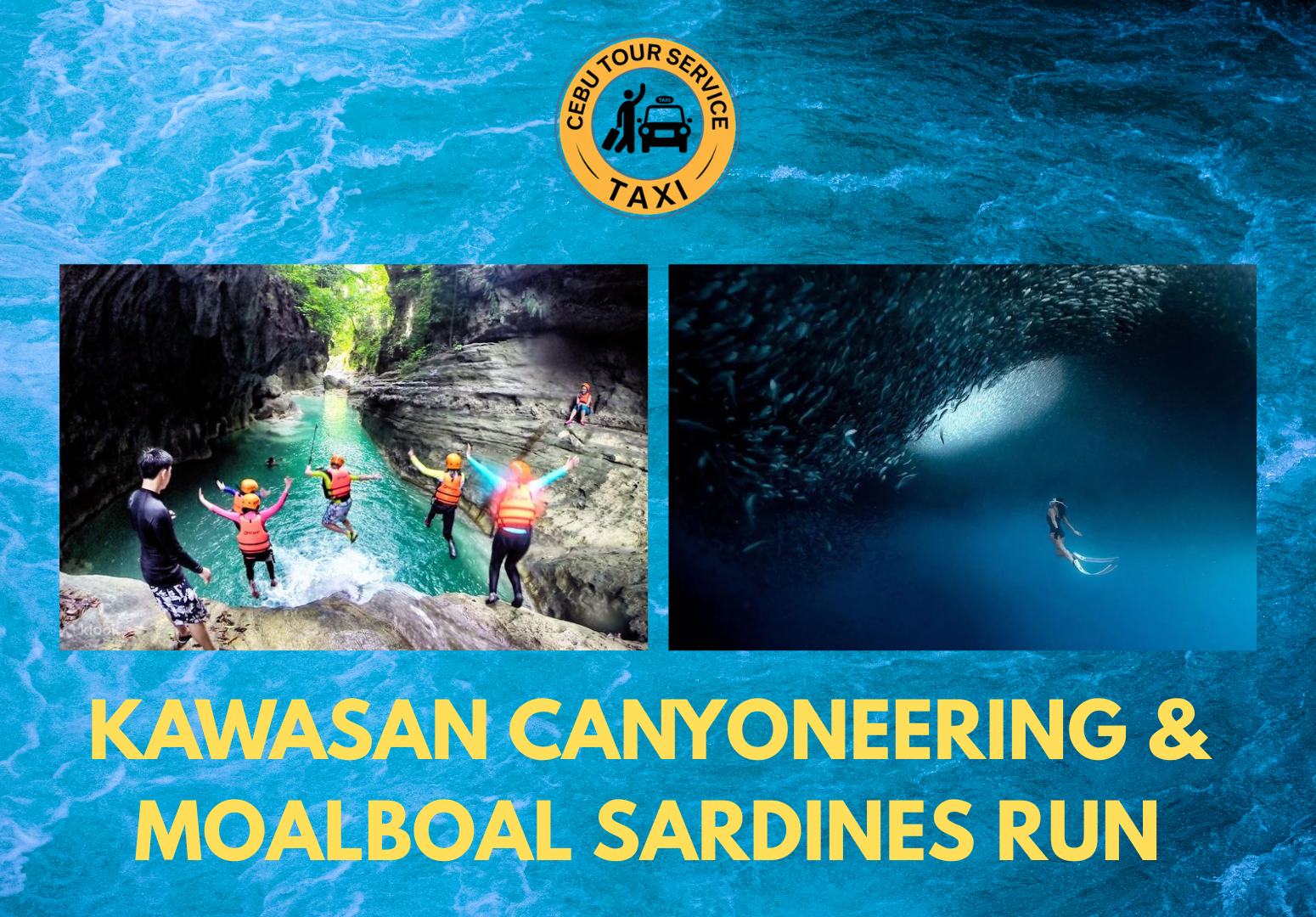 Kawasan canyoneering and Moalboal sardines run