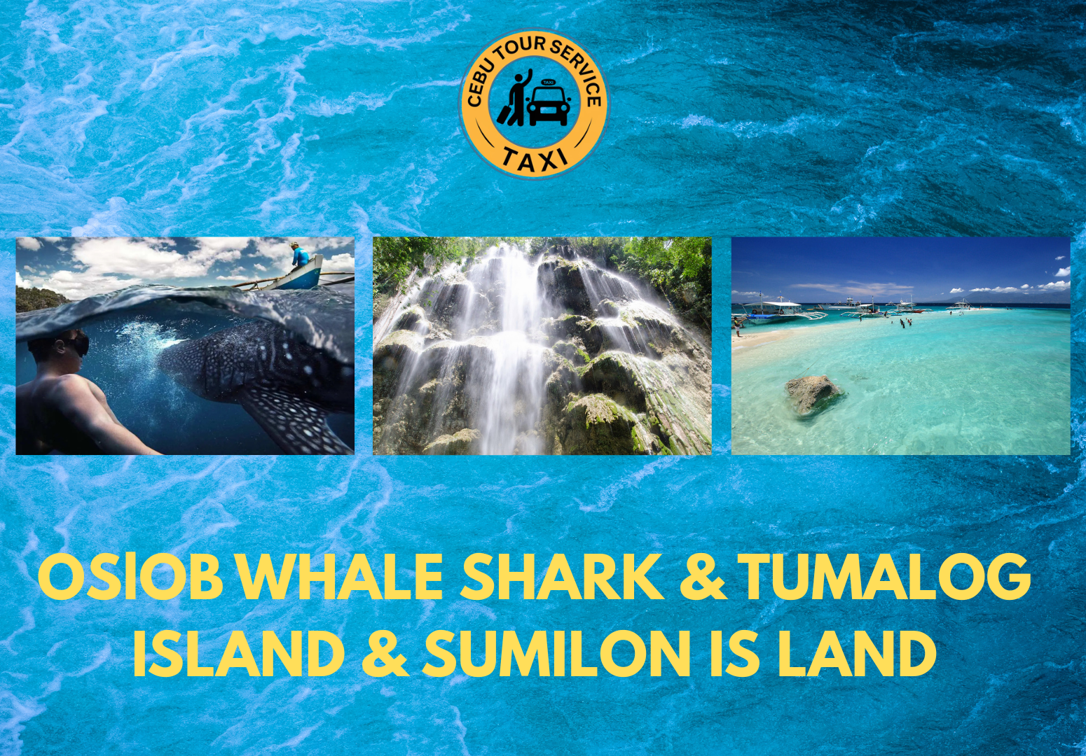 Oslob whale shark, Tumalog Falls, and Sumilon Island